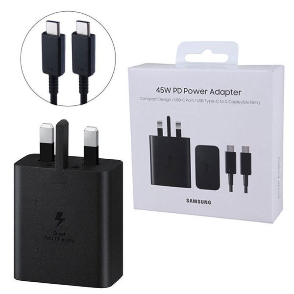 شارژر دیواری اصلی سامسونگ مدل 45W به همراه کابل USB-C (اورجینال)